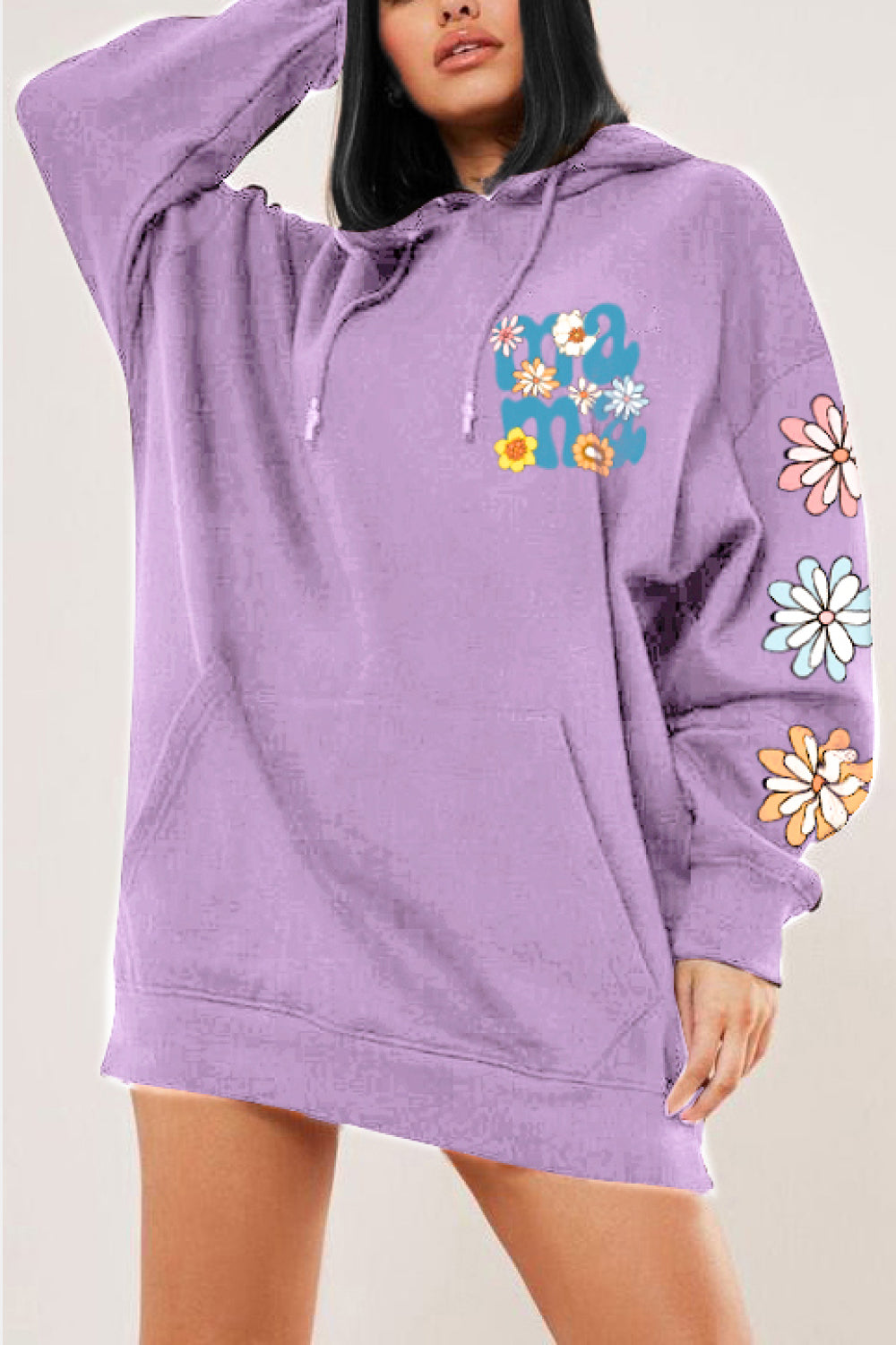 Simply Love Full Size MAMA Graphic Dropped Shoulder Hoodie