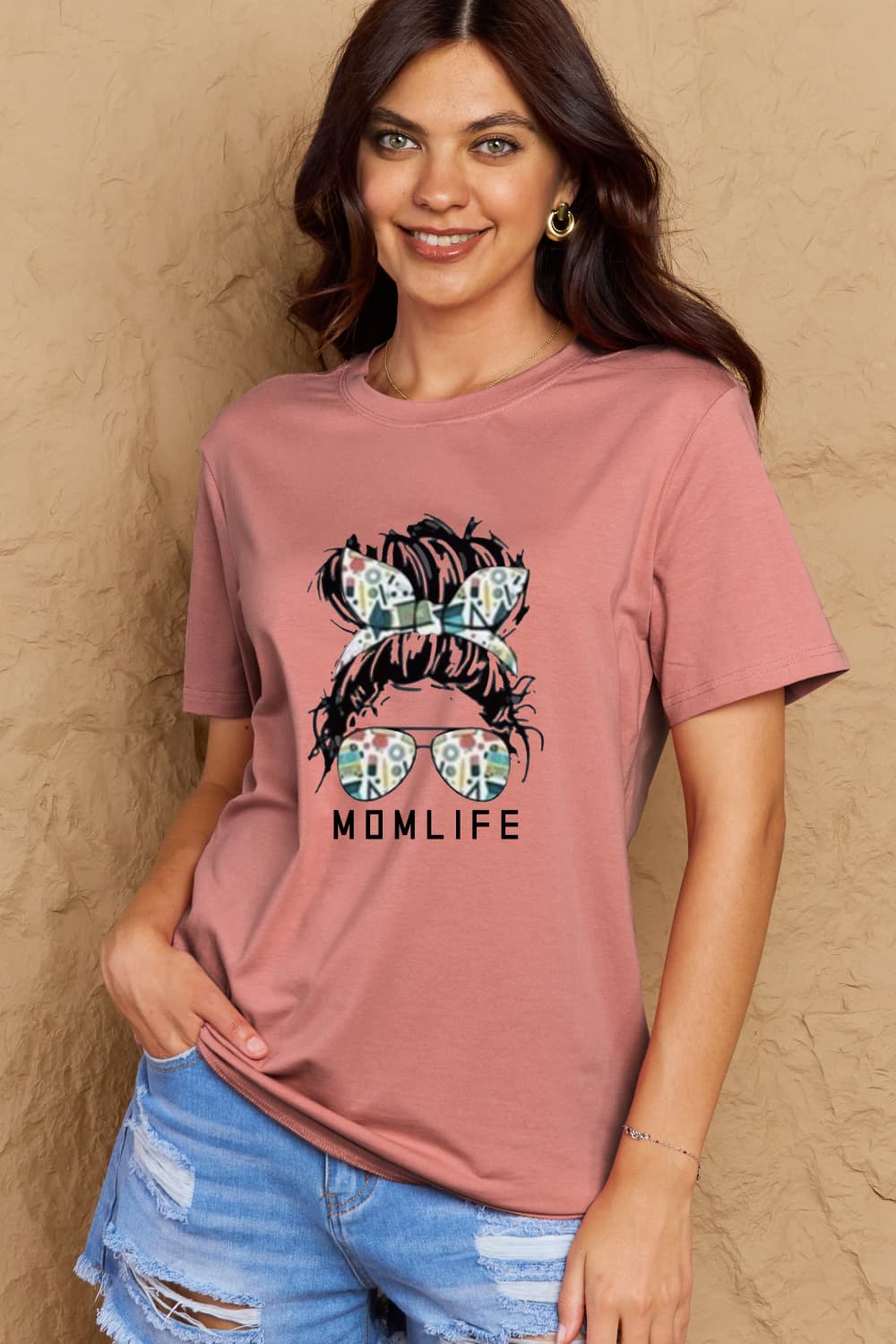 Simply Love Full Size MOM LIFE Graphic Cotton Tee