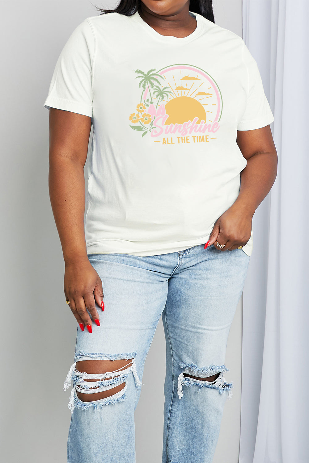 Simply Love Full Size SUNSHINE ALL THE TIME Graphic Cotton Tee