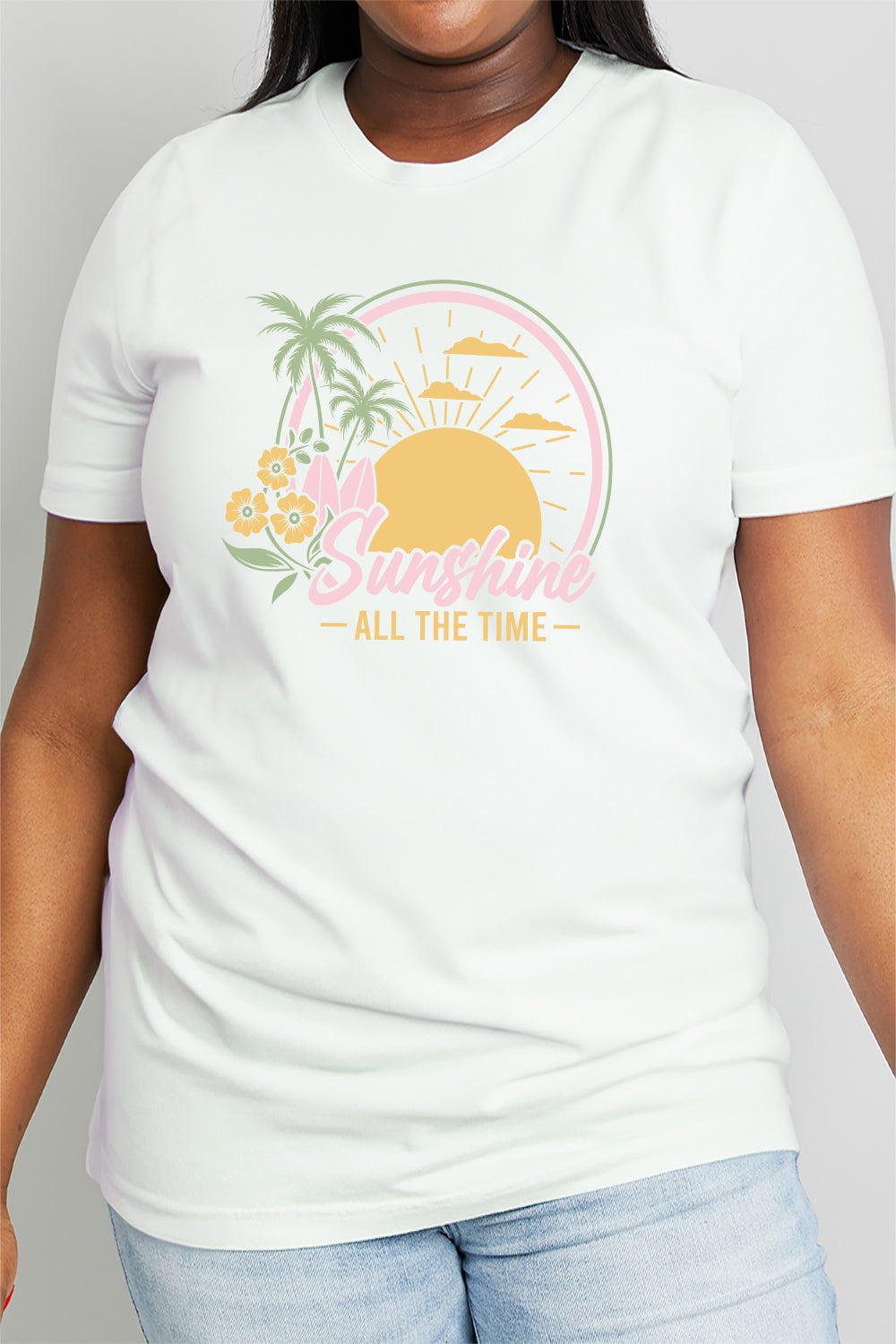 Simply Love Full Size SUNSHINE ALL THE TIME Graphic Cotton Tee